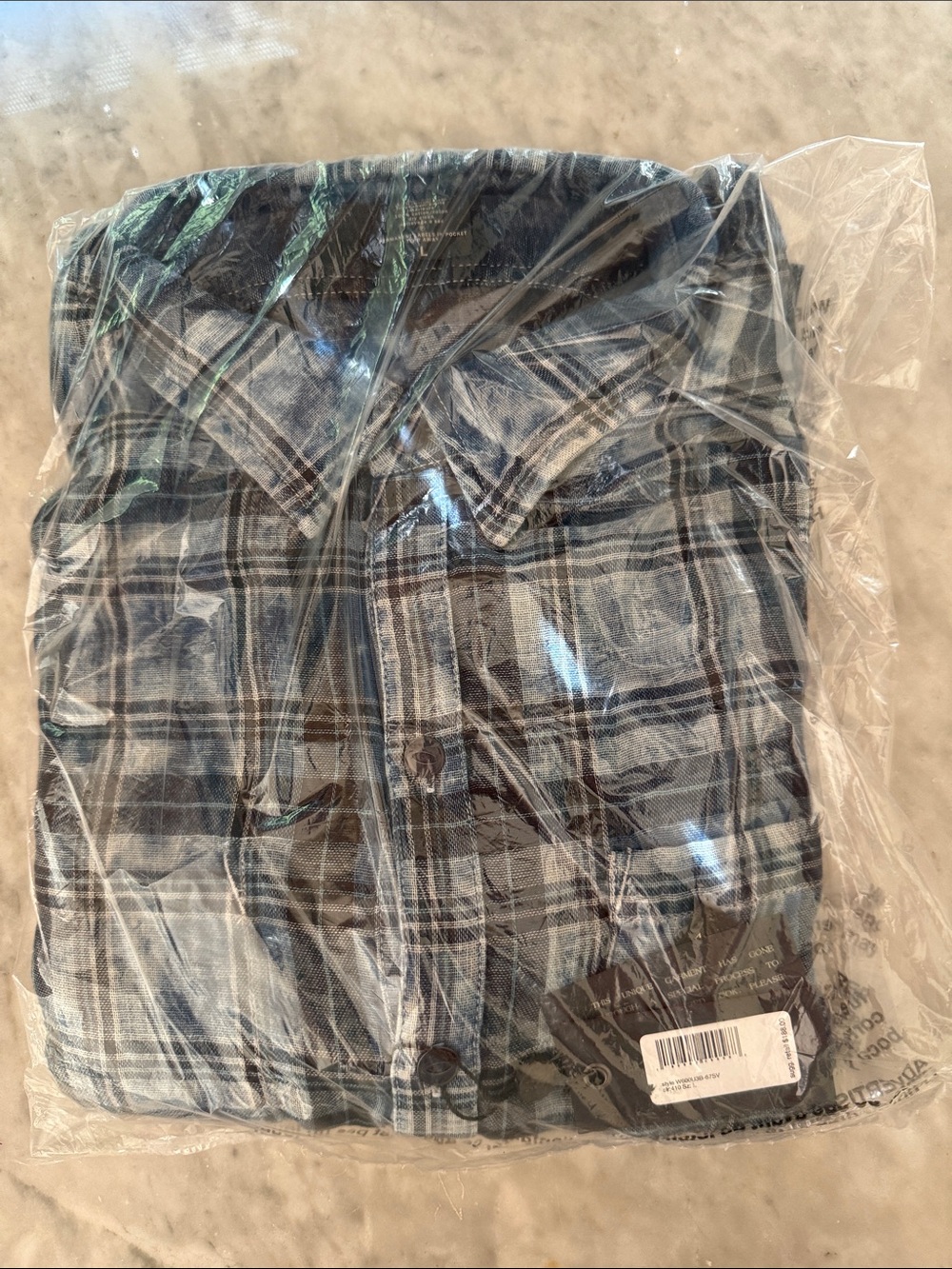 John Varvatos Blue and Gray Plaid Casual Button-Down Shirt